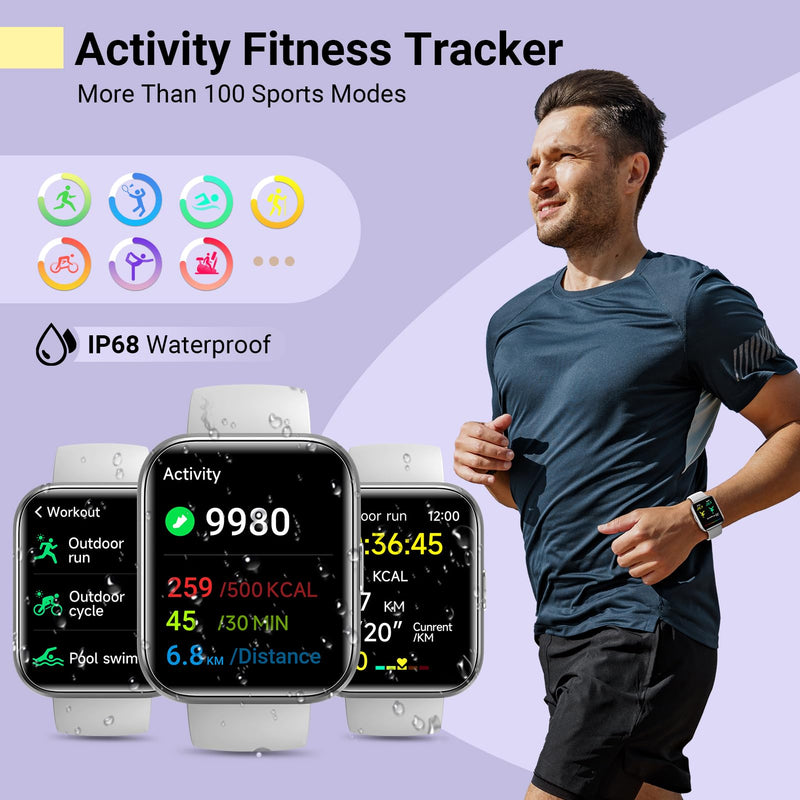 Smart Watch for Women Answer/Make Calls, 1.8'' Fitness Tracker Watch Alexa Built-in, Sleep Heart Rate Monitor, 2024 Ladies Smartwatches 120 Sport Modes 110 Dials, for Android iOS Phone, 2 Packs
