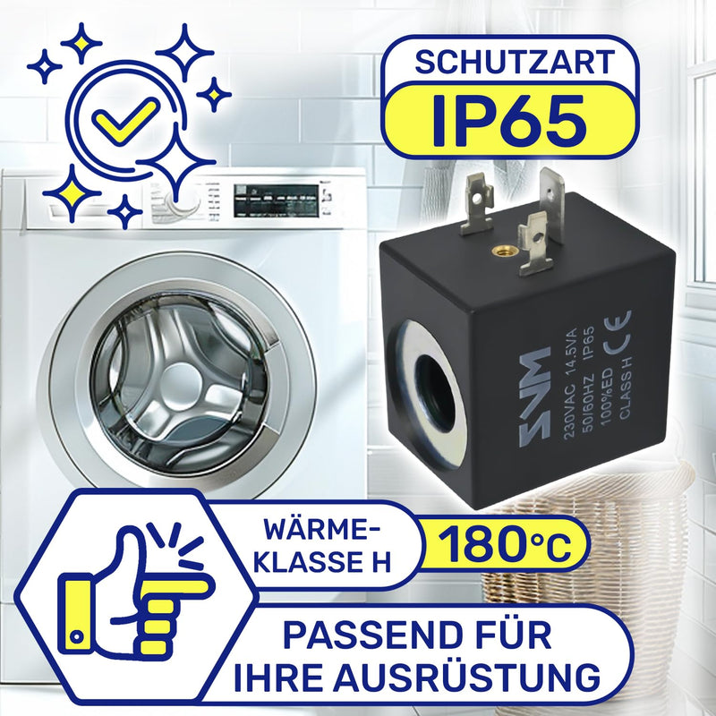 Coil for Solenoid Valve 39 x 36 x 29 mm Diameter 13.2 mm Class H IP65-230V 8W 50/60Hz 14.5VA MONTERAL