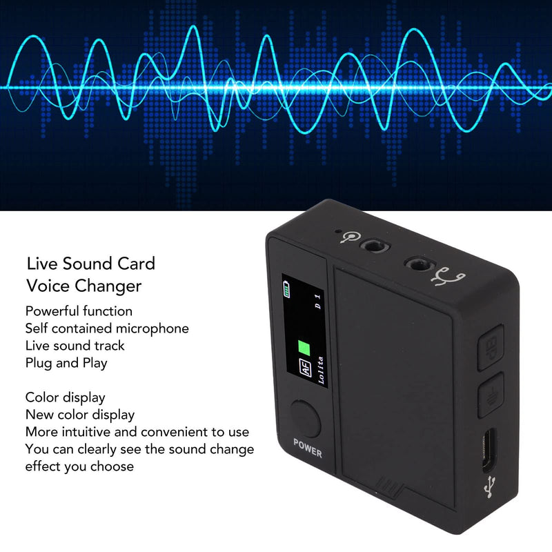 [AUSTRALIA] - Voice Changer Sound Card, 11 Sound Effects Lavalier Mini Sound Mixer Board With Color Display, Adjustable Voice Modulator With Mic For Live Streaming Games Karaoke 