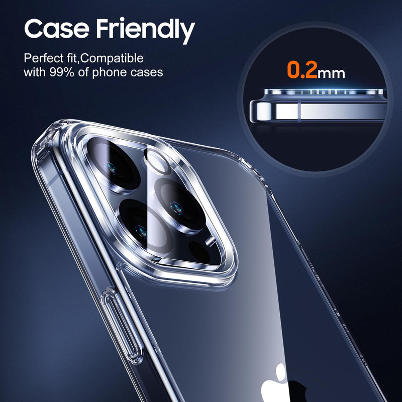 UniqueMe Compatible for 3 Pack iPhone 15 Pro/iPhone 15 Pro Max Camera Lens Protector, [Drop Protection] [Case Friendly] 9H Tempered Glass Camera Cover Screen [2023 New Version] 15 Pro/15 Pro Max Transparent