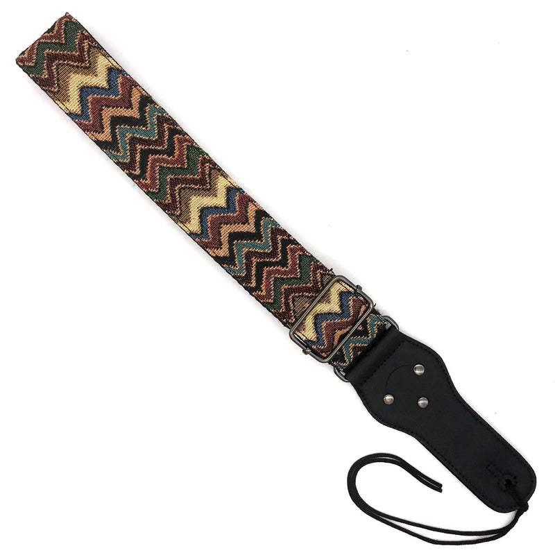 Adjustable Guitar Strap with 2 Strap Locks and 1 Leather Strap Button B