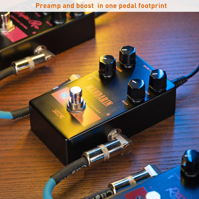 [AUSTRALIA] - Satone S805 Mandarin Overdrive Preamp Effect Pedal - Classic Overdrive with 4 Controls Preamp Acoustic Metal Pedal with True Bypass 