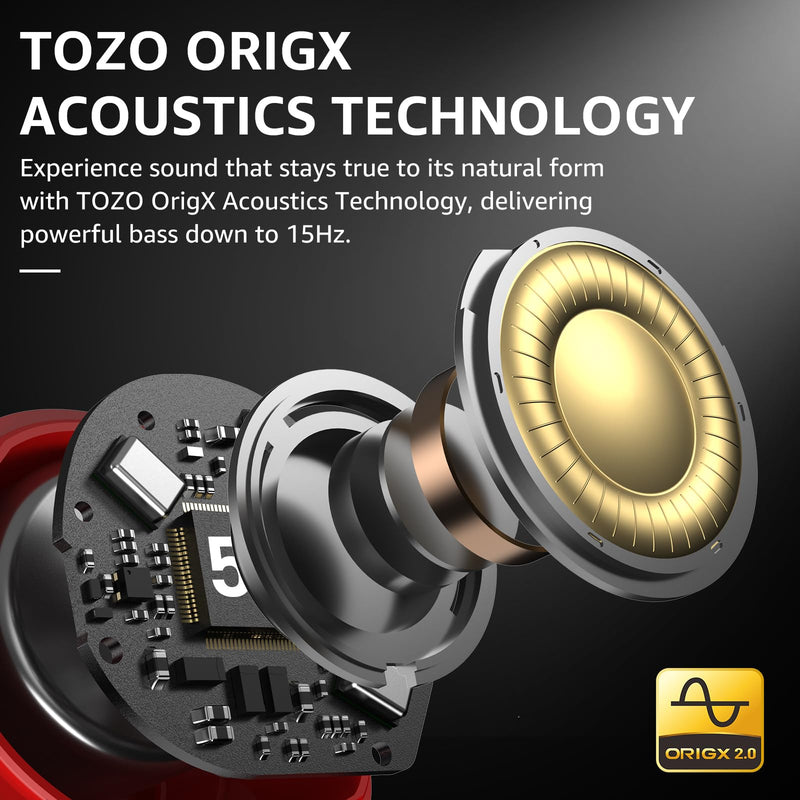 TOZO A1 Wireless Earbuds Bluetooth 5.3 Light Weight NC9 Hybrid Active Noise Cancelling Wireless Earbuds