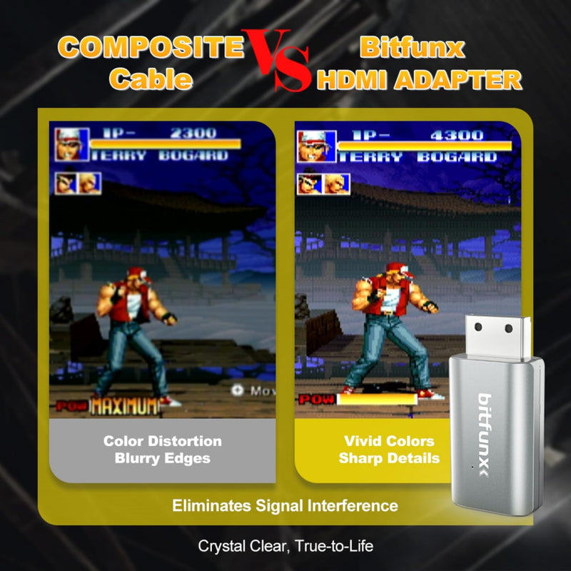 [AUSTRALIA] - BITFUNX Dreamcast HDMI™ Adapter - Supports VGA to HDMI™, Plug & Play Video Game Adapter with No Lag, Mini HD Video Audio Converter for Dreamcast Game Console All Version 