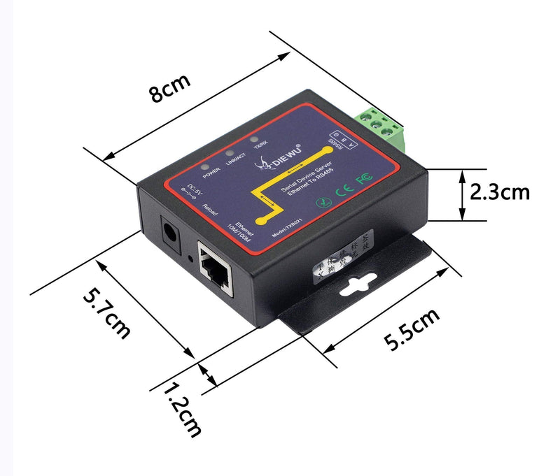 CERRXIAN RS485 to Ethernet RJ45 TCP / IP Serial Device Server Converter Transparent Transmission Serial Data Communication Device Support Web Management System