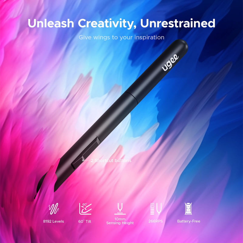 Graphics Drawing Tablet, UGEE M708 10 x 6 inch Large Digital Drawing Pad with 8 Hot Keys 8192 Levels Pen, Graphic Tablets for Computer Graphic Board Creation Sketch for PC/Laptop/Mac OS/Linux/Chrome 10 x 6 inches Wired M708 V3