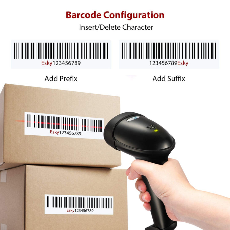 [AUSTRALIA] - Esky Barcode Scanner with Stand, Wired Handheld Bar Code Scanner with Adjustable Stand, Automatic 1D USB Laser Scanner Support Windows/Mac/Linux for Store, Supermarket, Warehouse, Library 1 Pack 