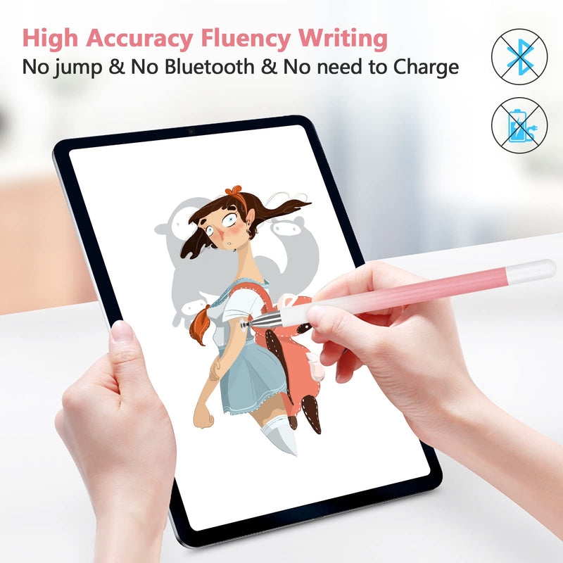 Stylus Pen for iPad (2 Pcs), Universal Touch Screens Stylus Pens High Sensitivity Disc & Fiber Tip Pencils Compatible with Apple/iPhone/iPad/Android/Tablets and All Capacitive Touch Screens Dream Pink/Dream Purple