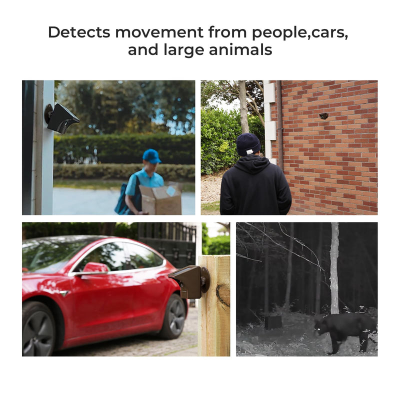 [AUSTRALIA] - eMACROS Non-APP Wireless Driveway Alarm — 1/2 Mile Solar Motion Sensor with Plug-in Receiver for Driveways, Homes, Large Properties, Weatherproof Outdoor Security System 1 receiver and 1 sensor 