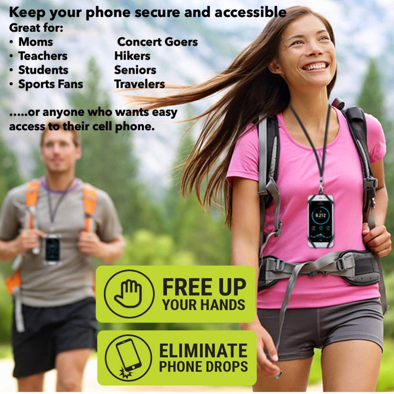 [AUSTRALIA] - Gear Beast Universal Cell Phone Lanyard - Silicone Cell Phone Holder for Walking w/Neck ﻿Strap, Clear 