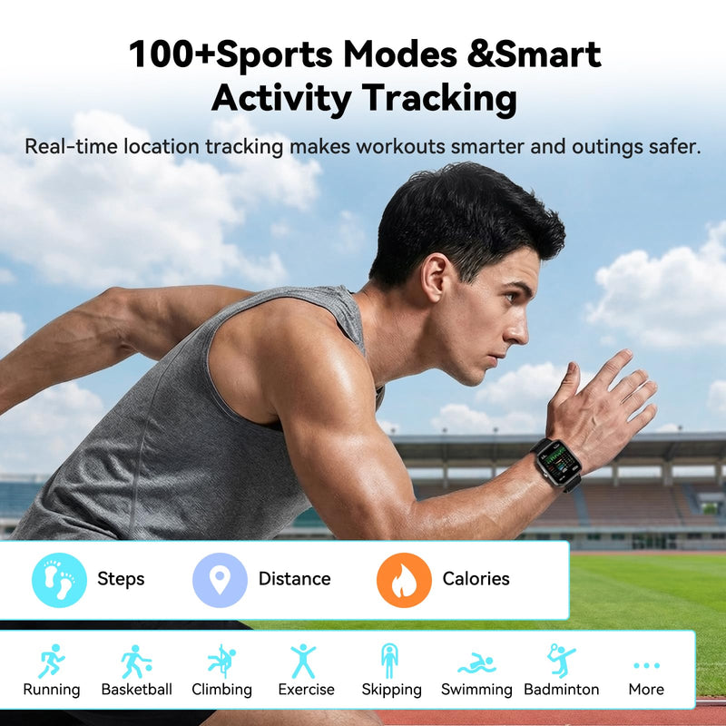 AI Chat Assistant,Smart Watch for Men Women,Translator Watch,Fitness Tracker with Heart Rate & Sleep Monitor,Answer/Make Call, 1.95" Touchsreen,100+Sport Modes,Smartwatch for iPhone/Samsung/Android