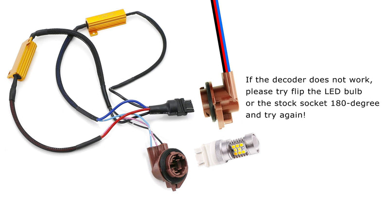 [AUSTRALIA] - iJDMTOY Hyper Flash/Bulb Out Error Fix Wiring Adapters Compatible with 3157 3057 3155 3357 3457 4157 LED Bulbs Turn Signal or Tail Brake Lights 