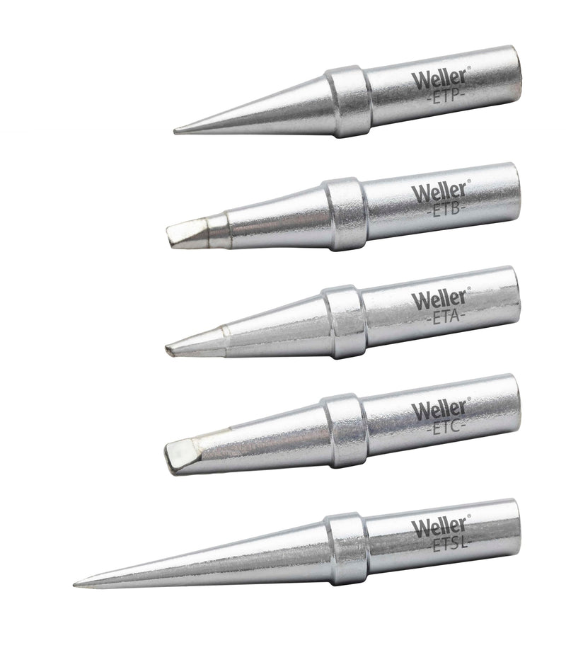 Weller T0054104699 5-Piece ET Soldering Tip Set for WE1010 Soldering Station - Genuine Weller Tips