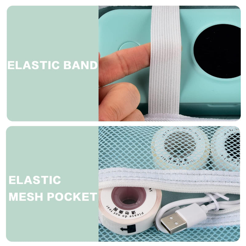 Case Compatible with Phomemo D30 D35 M02/ M02S/ M02 for NELKO Label Maker, for NIIMBOT for JADENS for Memoking for SUPVAN Labeler Sticker Storage Holder Tape Paper Roll & USB Cable (Box Only) Green