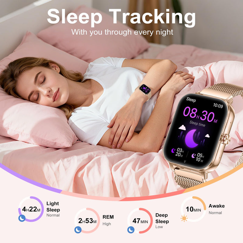 Smart Watches for Women, 1000mAh Battery lasts 20 days, 1.85"HD Smart Watch (Answer/Make Calls) Heart Rate/Sleep Monitoring, 130+ Sports Modes Activity Trackers, Fitness Watch for iOS Android