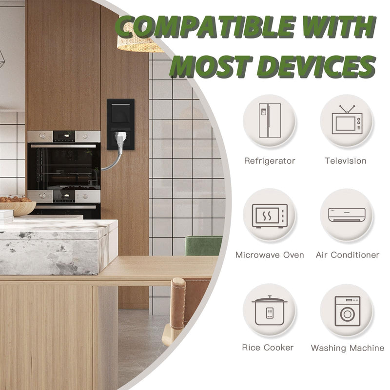 [AUSTRALIA] - BSEED 2-Way Socket with Waterproof Cover, Schuko Socket with Plug-In Terminal, Flush-Mounted Socket with Crystal Glass Plate, Double Socket, Built-in Socket, 16 Amp, Wall Socket, 157 mm, Black 2 compartments with waterproof cover 