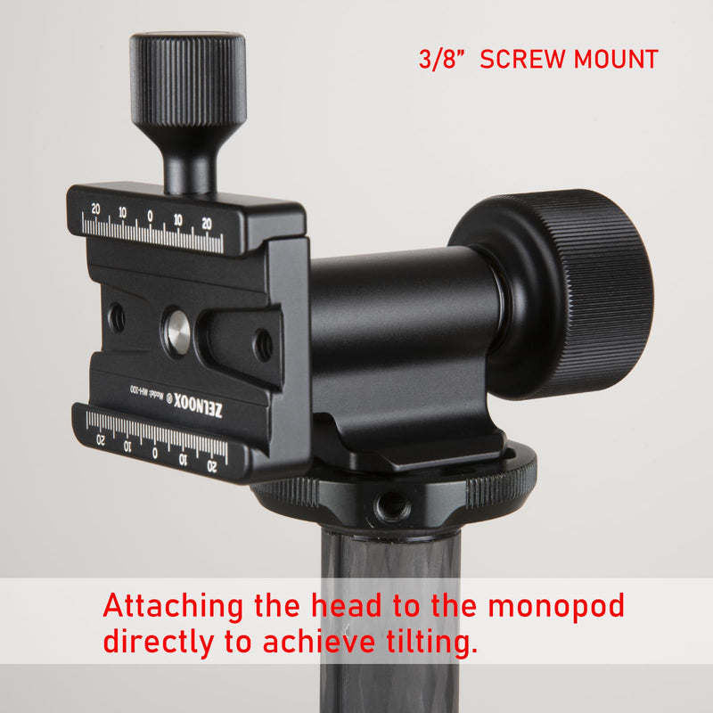 Monopod Gimbal Head,Side Saddle Speed Tilt Gimbal Head with Arca Swiss Dovetail Quick Release Plate for Monopod Camera Medium and Telephoto Lenses, Max Load 100lbs