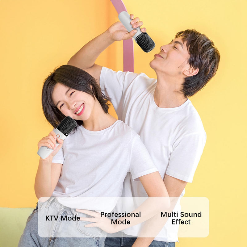 Karaoke Machine for Kids Adults, Mini Karaoke Machine BT Speaker with 2 Microphones, Rechargeable Voice Box Handheld Mic Karaoke Mic Speaker for Home Party KTV Singing