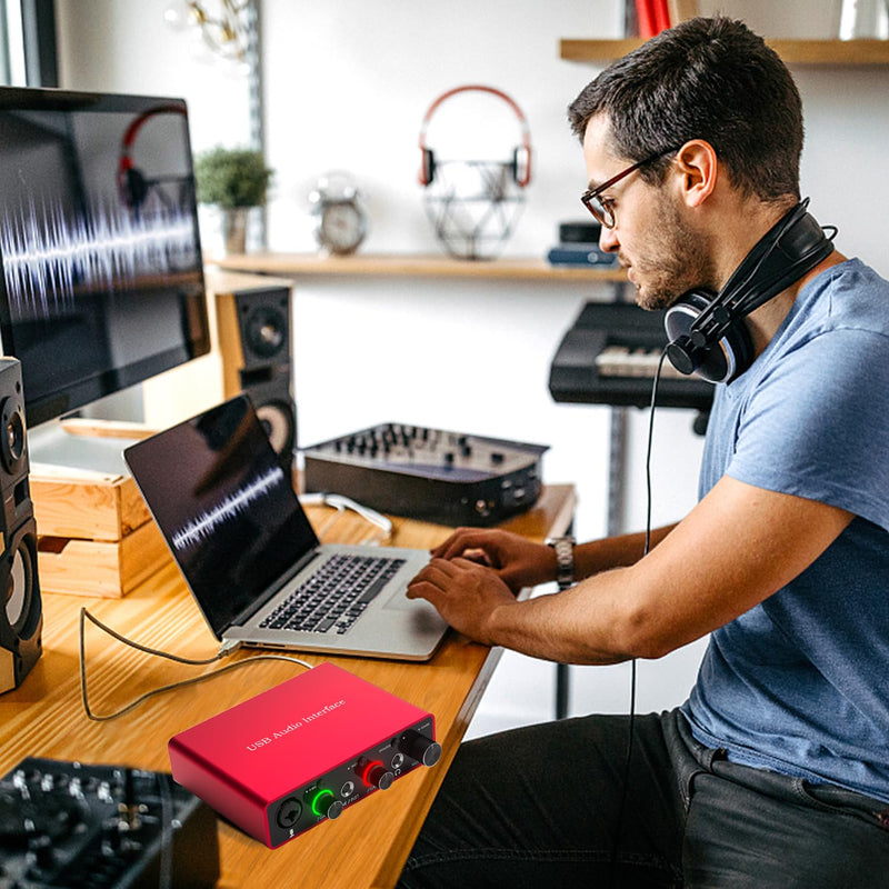24Bit/192kHz USB Audio Interface with 48V Phantom Power - Studio Quality Recording for Musicians, Vocalists & Podcasters | Plug & Play | Works with Mac/PC & DAWs | Perfect for Home Studio & Streaming OT-AR001B-UG