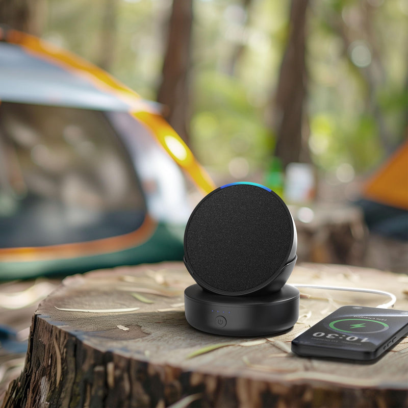 [AUSTRALIA] - PlusAcc Battery Base for Pop - 5000mAh Portable Charger Stand with 9 Hours Playback Playtime with USB-C Output Port, Charging Dock for iPhone Samsung and Other Smart Electronic Accessories (Black) Black 