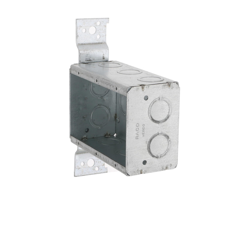 [AUSTRALIA] - RACO 686 2-1/2-Inch Deep 3-Gang Switch Box, Welded with 1/2-Inch Setback Side Bracket and (10) Concentric (Knockouts 