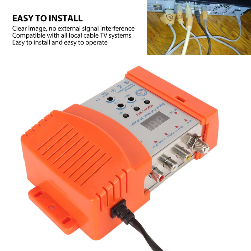 AV to RF Modulator Supports VHF UHF PAL NTSC TV Link Modulator with Digital Display, Easy Installation and Simple (US Plug) US Plug
