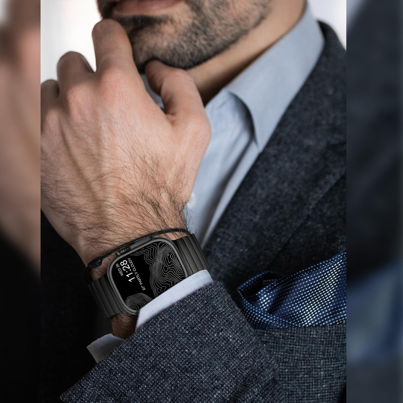 NewWays Titanium Link Bracelet Band for Apple Watch Ultra 3 2 1, Series3-11 | Premium Titanium, Lightweight Comfort, Exceptional Strength, Skin-Friendly, Built to Last Black Grade 2 Titanium 42mm(Series 3)/44mm/45mm/46mm/49mm
