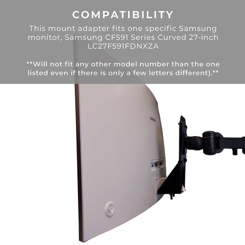 HumanCentric VESA Mount Adapter for Samsung CF591 Series Curved 27" | Compatible with Samsung CF591 Series Curved 27-inch LC27F591FDNXZA, VESA Mount Adapter Bracket One Pack