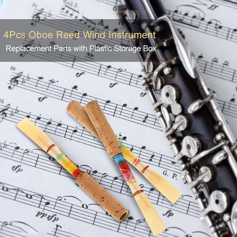 [AUSTRALIA] - 4Pcs Oboe Medium Soft Oboe Reeds Cork Wind Instrument Parts with Transparent Tube Sleeve Playing Accessories 