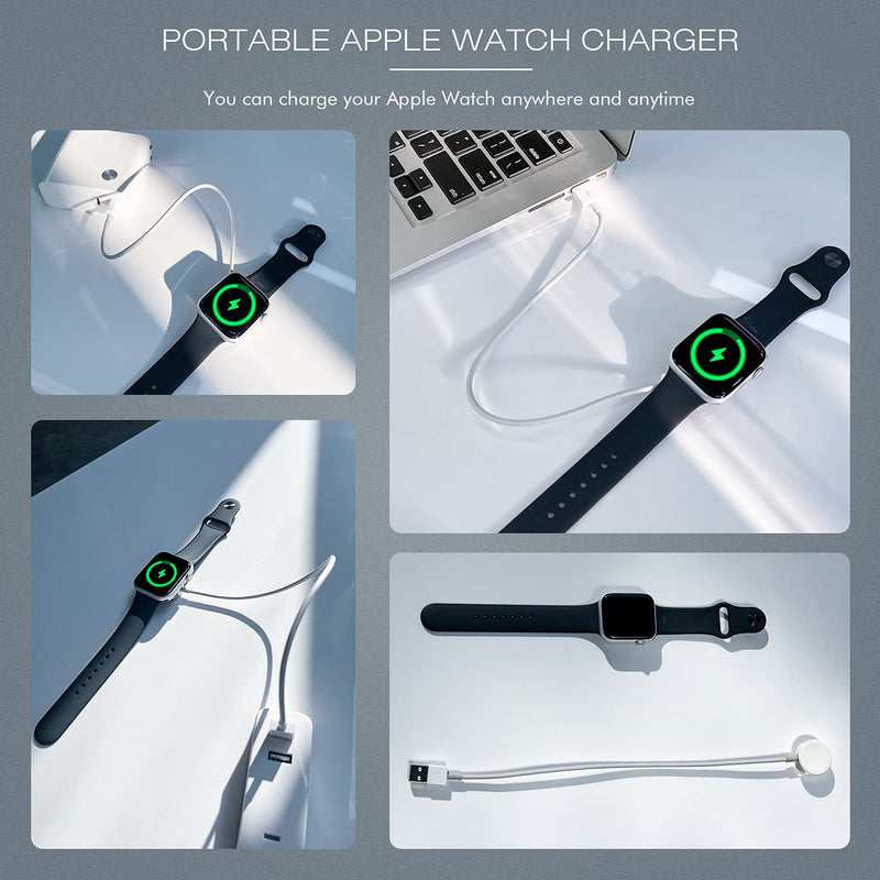 Watch Charger for Apple Watch Charger, 0.3m/1FT Short iWatch USB Wireless Magnetic Portable Charging Cable Cord Compatible with Apple Watch Series 9/8/7/6/SE/5/4/3/2/1