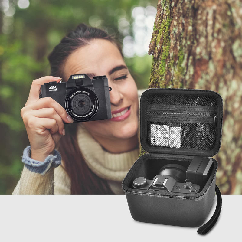 Vlogging Camera Case Compatible with Duluvulu/for TEBNGIHNM/for zheozeig/for Oiadek 4K Digital Cameras for Youtube. Vlog Camera Carrying Storage for Lens, Cable and Other Accessories (Box Only) Black