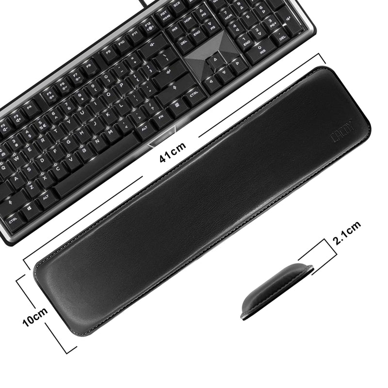 Cacoy Keyboard Wrist Rest Ergonomic Soft PU Leather Wrist Support with Memory Foam-Filled for Office, Computer, Laptops, Keyboard - Black Keyboard-Wrist Rest