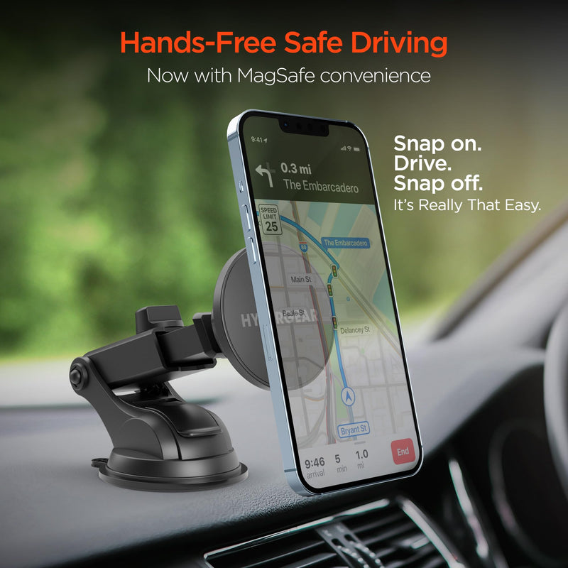 HyperGear Mag Grip Magnetic Phone Holder for Car - 3 in 1 Car Phone Mount Kit for Vent, Dashboard and Windshield, Compatible with iPhone and Android