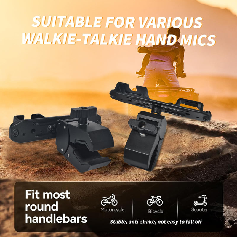 [AUSTRALIA] - HYS Radio & Speaker Mic Clamp Mount Holder - Quick Release for Uniden BC906W Wireless CB Microphone and Speaker, Marine Radio, Walkie Talkie, Police Scanner w/ Belt Clip & Knob Holder Base HYSZ10AL 