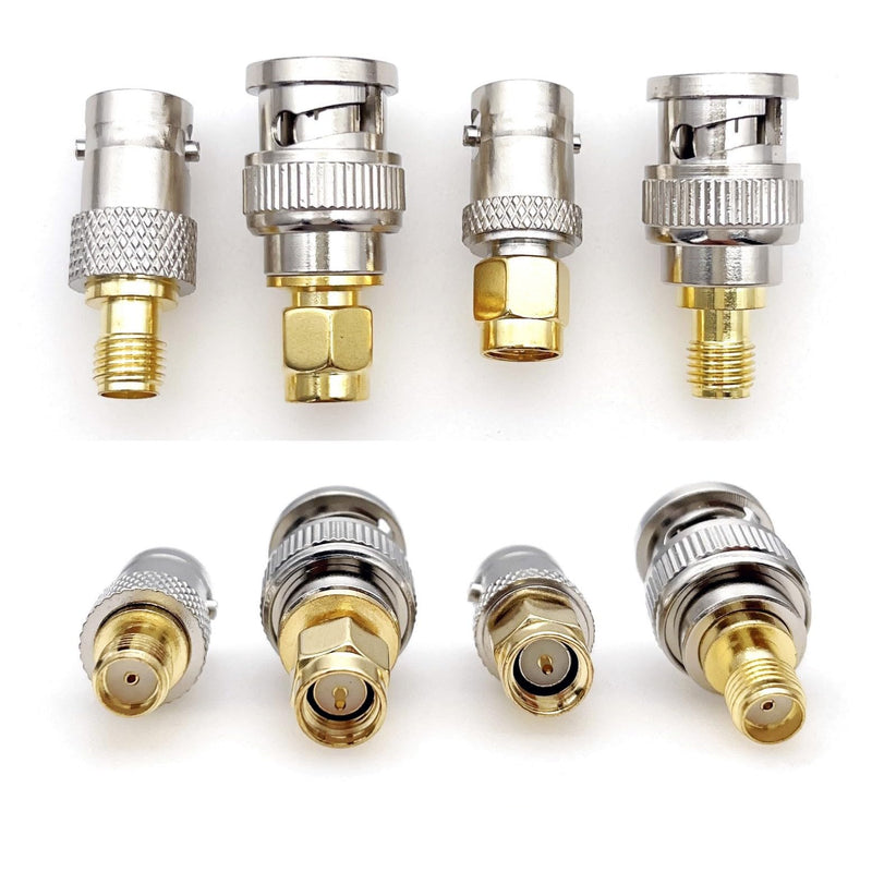JZK Set of 4 High Frequency Coaxial Male SMA Male Female to BNC Adapter BNC Male Female to SMA Male