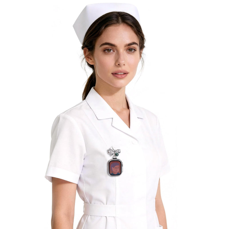 Exquisite Pin-On Brooch Clip Bag Charm Watch Bands Strap for Apple Watch123456789se10s11 Ultra 49mm Fob Clip 46/45/44/42/41/40/38Chain Nurse Metal Alloy Butterfly(Goldr) 41/40/38/42mm(series10)