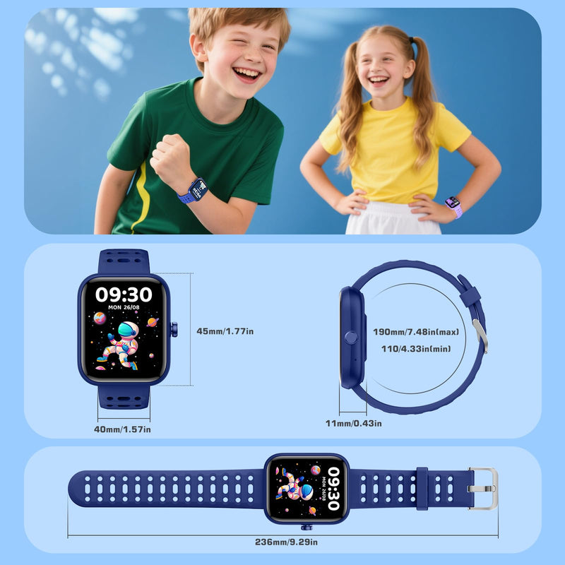 Gydom Smart Watch for Kids, Without/with APP Mode, 1.83" Touchscreen Fitness Tracker Watch, Heart Rate/Sleep Monitor, IP68 Waterproof Pedometer, Puzzle Games for Girls Boys Teens 5-16, 81 Sport Mode