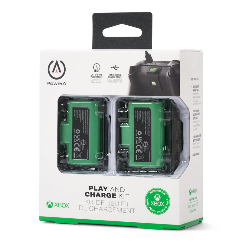 PowerA Play & Charge Kit for Xbox Series X|S and One Wireless Controller, Rechargeable Battery Pack, Officially Licensed for Xbox Battery Kit