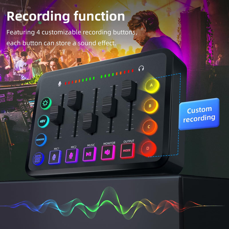 [AUSTRALIA] - Podcast Equipment Bundle Includes Audio Mixer and BM800 Microphone, Ideal for Video Production, Live Streaming, Gaming voiceovers. Compatible with Various Operating Systems and Software 