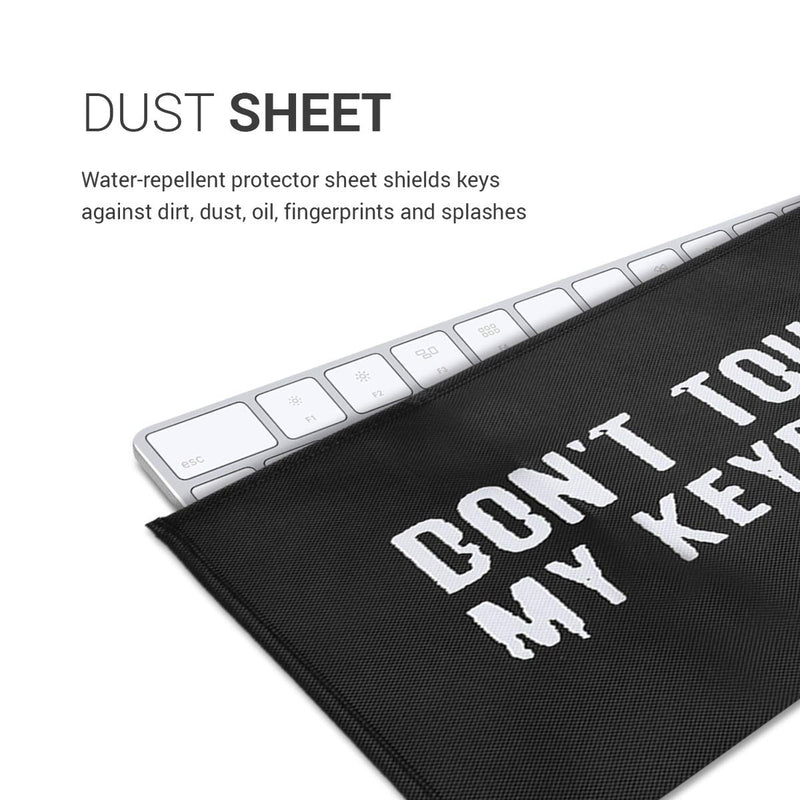 kwmobile Keyboard Cover for Universal Keyboard (L) - Protective Skin Computer Keyboard Dust Cover Case - Don't Touch My Keyboard Don't touch my keyboard 02-01