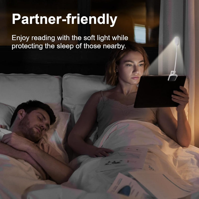 LED Desk Lamp Eye-Caring Clamp Light Clamp Lamps Reading Lights with USB Port, 360°Flexible Gooseneck Bed Night Light by DWEPTU (Include AC Power Plug)