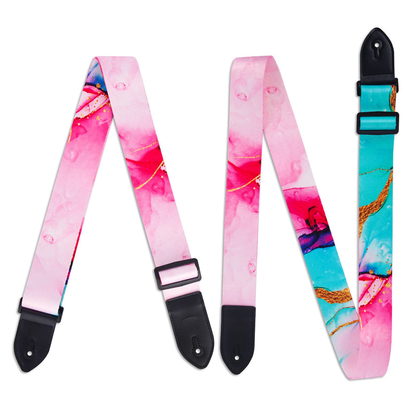 lizimandu Adjustable Guitar Strap Includes 2 Strap Locks & 4 Matching Picks 1 Pack 1-splash Ink2