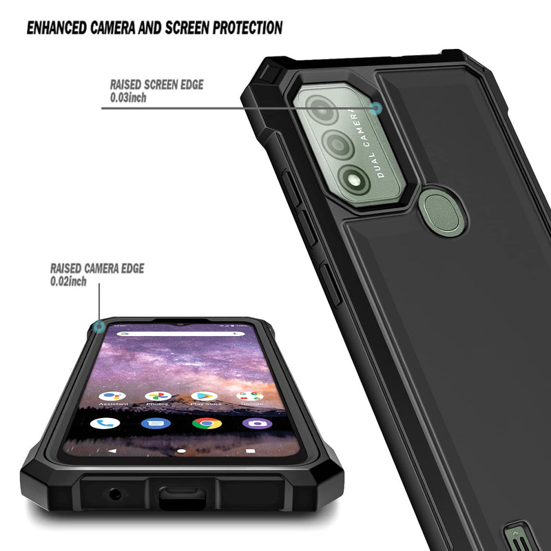 Case for Wiko Voix with [Built-in Screen Protector], Full-Body Protective Shockproof Rugged Bumper Cover, Impact Resist Phone Case (Black) Black