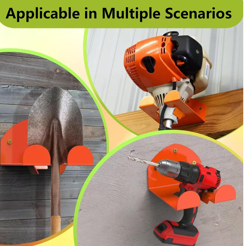 [AUSTRALIA] - Brush Cutter Holder, Wall Mount for Grass Trimmer, Garden Power Tool Hanger, with Matching Screws, for Garage Trimmer, Garden Tools - Orange 