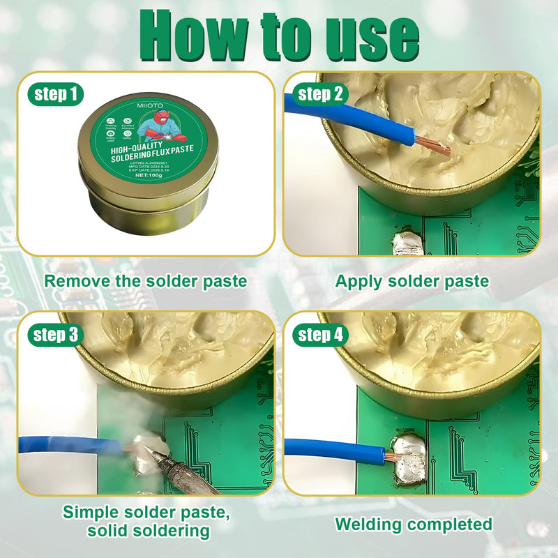 Solder Flux, Solder Paste, No Clean Solder Grease Flux with Solder with Flux, Soldering Paste Flux for Precision for Machines, Metal, Sheet Metal, Telephones, PC Cards, Components