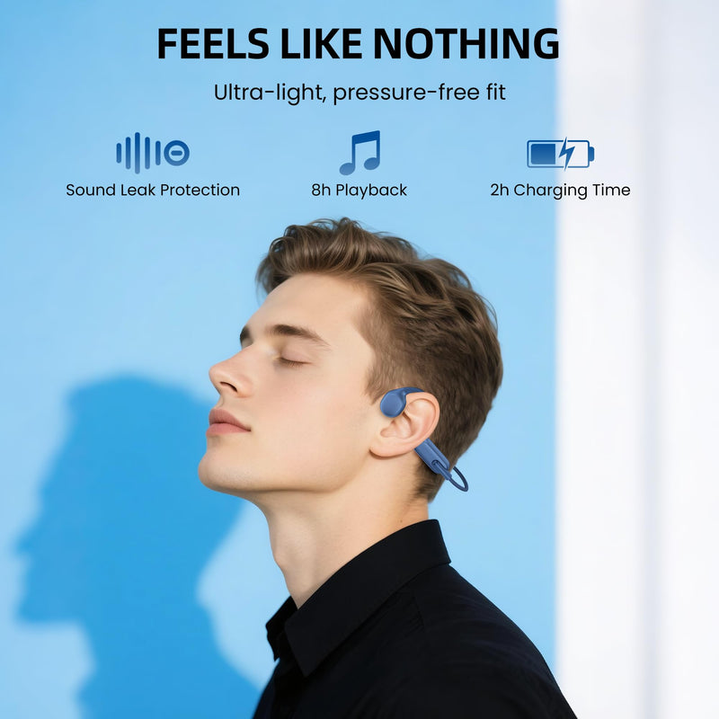 HIFI WALKER Bone Conduction Headphones Waterproof Swimming Headset, Wireless Bluetooth 5.3 for Sport