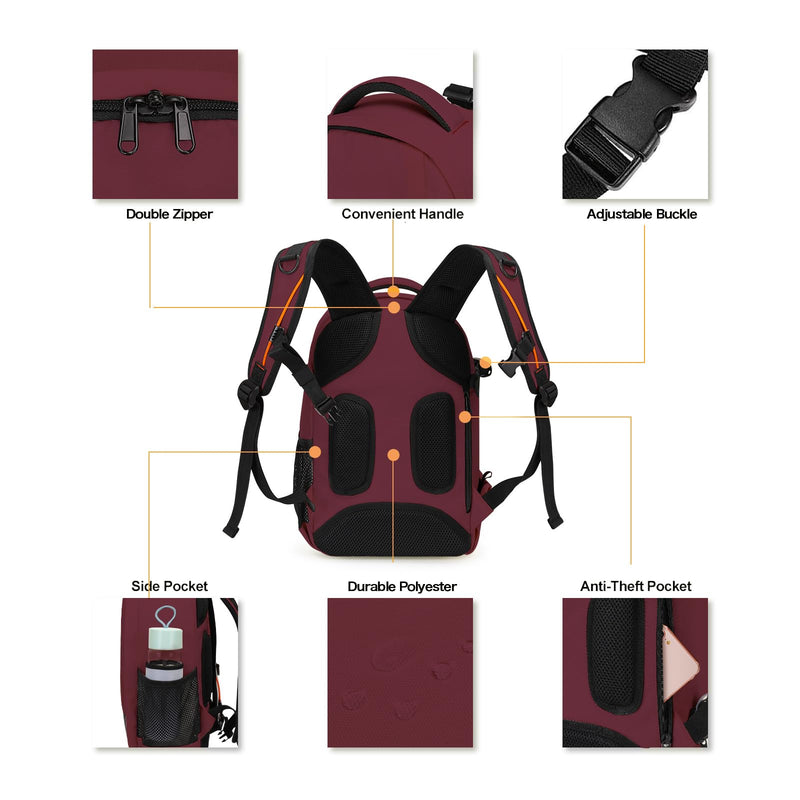 MOSISO Camera Backpack,Photography Backpack Padded Camera Bag, Wine Red | DSLR/SLR/Mirrorless Shockproof Camera Bag with Customized Modular Inserts&Tripod Holder Compatible with Canon,Nikon,Sony