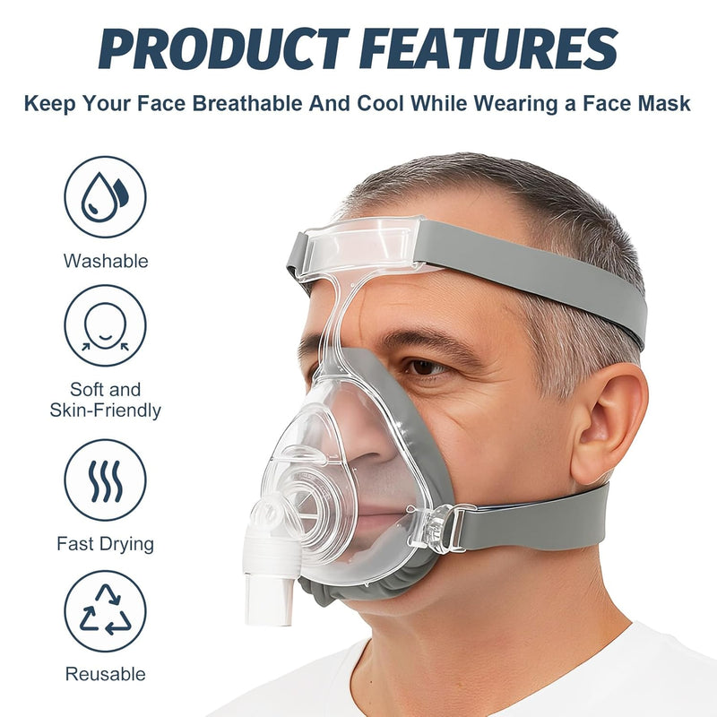 [AUSTRALIA] - 4PCS CPAP Mask Liners, Soft Mask Cushion Covers Washable for Airfit F20, Sleep Apnea Mask Liner, Universal CPAP Accessories Reusable Face Cushion Pads Fit for Most Full Face Masks, Reduce Noisy (Grey) 