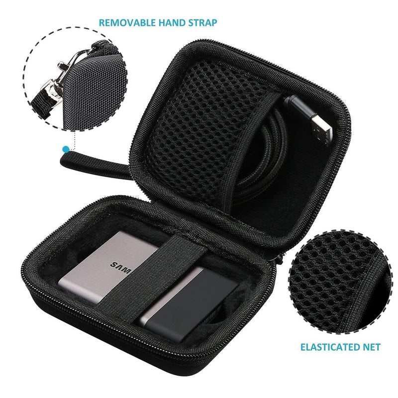 ProCase Portable Hard Drive Case Bundle with ProCase Carrying Case for Samsung T5 T3 SSD, Compact Hard Shockproof Carry Case