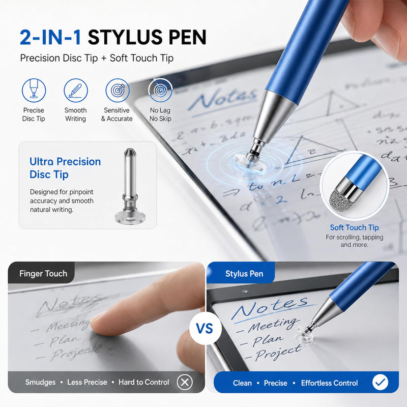 6 PCS Stylus Pen for Touchscreen, 2in1 Universal Stylus for Nintendo Switch | Metal Barrel, High-Precision Disc Tip Capacitive Stylus Pencil for Apple iPad/Ayn Thor/iPhone/Android Smartphones and Tablets A Stylus Pen for All Touchscreens Set (6 Pcs)